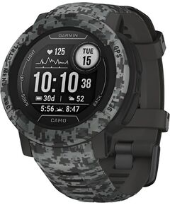 Смарт-часы Garmin Instinct 2 Camo Edition, РАЗМЕР КОРПУСА: 45 мм, SOLAR (Версии с линзами для зарядки от солнечной батареи собирают солнечную энергию и продлевают срок службы батареи.): Нет, ВЕРСИЯ: Camo, ЦВЕТ: Graphite Camo