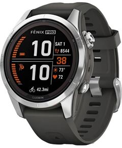 Смарт-часы Garmin Fēnix 7S Pro Solar Edition, РАЗМЕР КОРПУСА: 42 мм, ВЕРСИЯ: Pro | Solar, ЦВЕТ: Silver/Graphite