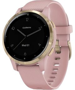 Смарт-часы Garmin Vívoactive 4S, РАЗМЕР КОРПУСА: 40 мм, ЦВЕТ: Light Gold Stainless Steel Bezel/Dust Rose