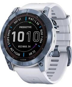Смарт-часы Garmin Fēnix 7X Sapphire Solar Edition, РАЗМЕР КОРПУСА: 51 мм, ВЕРСИЯ: Sapphire Solar, ЦВЕТ: Mineral Blue Titanium/Whitestone