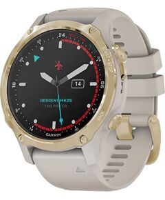 Смарт-часы Garmin Descent Mk2S, РАЗМЕР КОРПУСА: 43 мм, ДАТЧИК DESCENT™ (Можно осуществлять мониторинг давления воздуха): Нет, ЦВЕТ: Light Gold/Light Sand