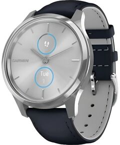 Смарт-часы Garmin Vívomove Luxe, ВЕРСИЯ: Vívomove Luxe, ЦВЕТ: Silver Stainless Steel Case/Navy Italian Leather Band