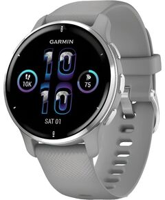 Смарт-часы Garmin Venu 2 Plus, РАЗМЕР КОРПУСА: 43 мм, ЦВЕТ/МОДЕЛЬ: Plus Silver Stainless Steel Bezel with Powder Gray Case