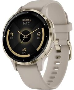 Смарт-часы Garmin Venu 3S, РАЗМЕР КОРПУСА: 41 мм, ЦВЕТ/МОДЕЛЬ: Soft Gold Stainless Steel Bezel with French Gray Case