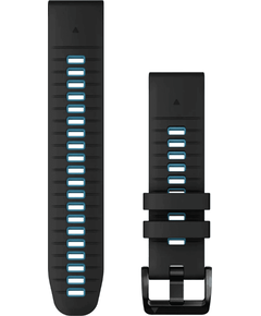 Ремешок сменный Garmin QuickFit 22 мм, ЦВЕТ: Black/Cirrus Blue, МАТЕРИАЛ РЕМЕШКА: Силикон