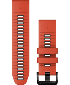 Ремешок сменный Garmin QuickFit 26 мм, ЦВЕТ: Flame Red/Graphite, МАТЕРИАЛ РЕМЕШКА: Силикон