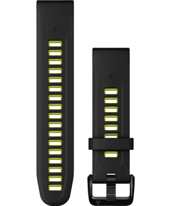 Ремешок сменный Garmin QuickFit 20 мм, ЦВЕТ: Black/Electric Lime, МАТЕРИАЛ РЕМЕШКА: Силикон