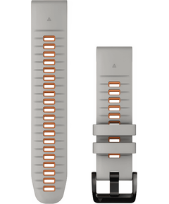 Ремешок сменный Garmin QuickFit 22 мм, ЦВЕТ: Fog Gray/Ember Orange, МАТЕРИАЛ РЕМЕШКА: Силикон