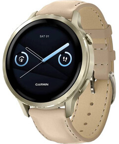 Смарт-часы Garmin Venu 4 - 41 mm, РАЗМЕР КОРПУСА: 41 мм, ЦВЕТ: Lunar Gold/Light Sand Leather 