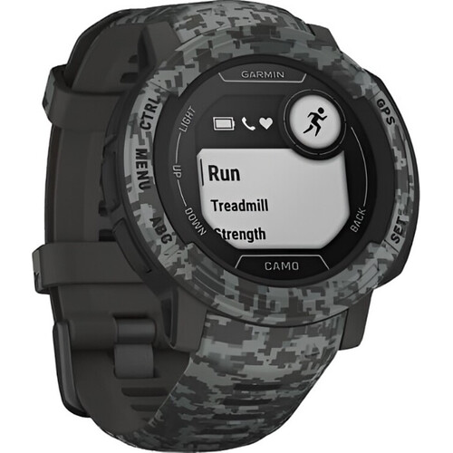 Смарт-часы Instinct 2 Camo Edition Graphite Camo, РАЗМЕР КОРПУСА: 45 мм, SOLAR (Версии с линзами для зарядки от солнечной батареи собирают солнечную энергию и продлевают срок службы батареи.): Нет, ВЕРСИЯ: Camo, ЦВЕТ: Graphite Camo, изображение 3