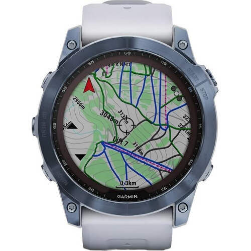 Смарт-часы Fēnix 7X Sapphire Solar Edition Mineral Blue Titanium/Whitestone, РАЗМЕР КОРПУСА: 51 мм, ВЕРСИЯ: Sapphire Solar, ЦВЕТ: Mineral Blue Titanium/Whitestone, изображение 4