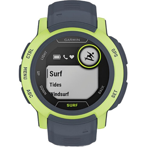 Смарт-часы Instinct 2 Surf Edition Mavericks, РАЗМЕР КОРПУСА: 45 мм, SOLAR (Версии с линзами для зарядки от солнечной батареи собирают солнечную энергию и продлевают срок службы батареи.): Нет, ВЕРСИЯ: Surf, ЦВЕТ: Graphite Camo, изображение 2
