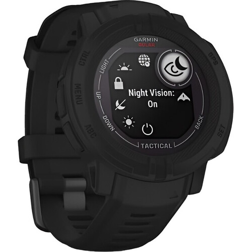 Смарт-часы Instinct 2 Solar Tactical Edition Black, РАЗМЕР КОРПУСА: 45 мм, SOLAR (Версии с линзами для зарядки от солнечной батареи собирают солнечную энергию и продлевают срок службы батареи.): Да, ВЕРСИЯ: Tactical, ЦВЕТ: Black, изображение 3