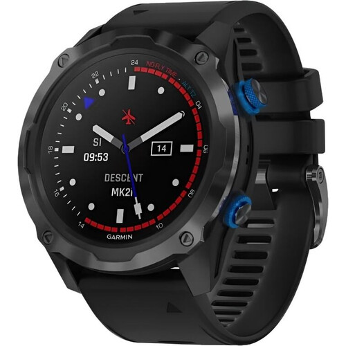 Смарт-часы Descent Mk2i Titanium Carbon Gray DLC/Black, РАЗМЕР КОРПУСА: 52 мм, ДАТЧИК DESCENT™ (Можно осуществлять мониторинг давления воздуха): Да, ЦВЕТ: Titanium Carbon Gray DLC/Black