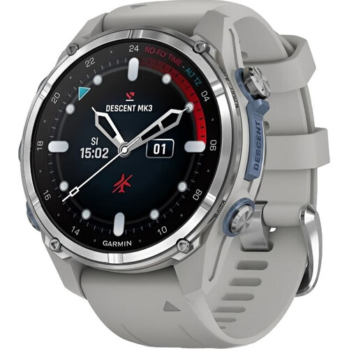 Смарт-часы Descent Mk3 Stainless Steel/Fog Gray, РАЗМЕР КОРПУСА: 43 мм, ВЕРСИЯ: Descent Mk3, ЦВЕТ: Stainless Steel/Fog Gray