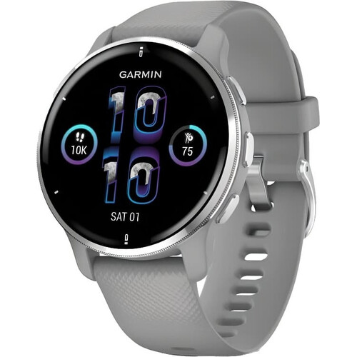 Смарт-часы Garmin Venu 2 Plus Silver Stainless Steel Bezel with Powder Gray Case, РАЗМЕР КОРПУСА: 43 мм, ЦВЕТ/МОДЕЛЬ: Plus Silver Stainless Steel Bezel with Powder Gray Case