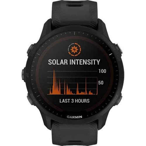 Смарт-часы Garmin Forerunner 955 Solar Black, SOLAR (Версии с линзами для зарядки от солнечной батареи собирают солнечную энергию и продлевают срок службы батареи.): Да, ЦВЕТ: Black, изображение 2