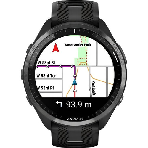 Смарт-часы Garmin Forerunner 965 Carbon Gray DLC Titanium Bezel with Black Case and Black/Powder Gray, ЦВЕТ/МОДЕЛЬ: Carbon Gray DLC Titanium Bezel with Black Case and Black/Powder Gray, изображение 2