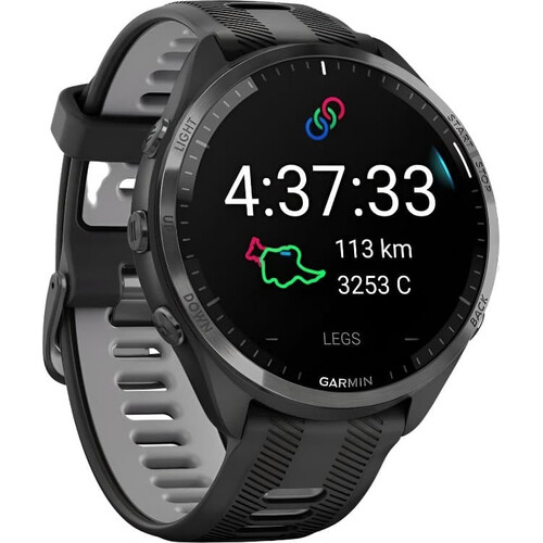 Смарт-часы Garmin Forerunner 965 Carbon Gray DLC Titanium Bezel with Black Case and Black/Powder Gray, ЦВЕТ/МОДЕЛЬ: Carbon Gray DLC Titanium Bezel with Black Case and Black/Powder Gray, изображение 3