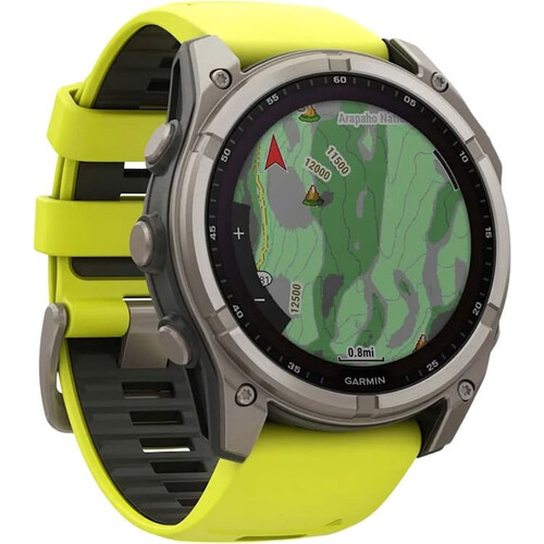 Смарт-часы Fēnix 8 Solar 51 mm Yellow/Graphite Silicone, РАЗМЕР КОРПУСА: 51 мм, ВЕРСИЯ: Solar, ЦВЕТ: Yellow/Graphite, изображение 3