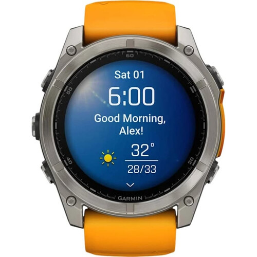 Смарт-часы Fēnix 8 Amoled 51 mm Orange/Graphite, РАЗМЕР КОРПУСА: 51 мм, ВЕРСИЯ: Amoled, ЦВЕТ: Orange/Graphite, изображение 2