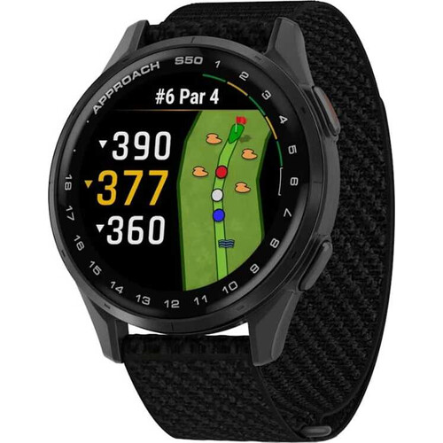 Смарт-часы Garmin Approach S50 Silver Aluminum Bezel/Black, ВЕРСИЯ: S50, ЦВЕТ: Silver Aluminum/Black