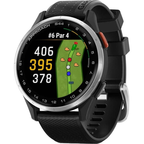 Смарт-часы Garmin Approach S44 Silver Aluminum Bezel/Black, ВЕРСИЯ: S44, ЦВЕТ: Silver Aluminum/Black