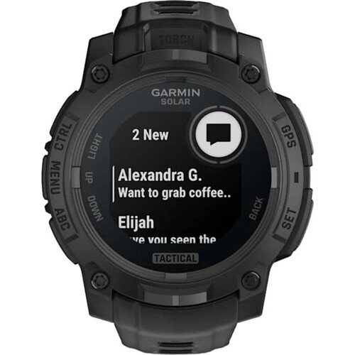 Смарт-часы Instinct 3 Solar, Tactical 45 mm Black with Black Band, РАЗМЕР КОРПУСА: 45 мм, ВЕРСИЯ: Instinct 3 Solar, Tactical, ЦВЕТ: Black, изображение 2