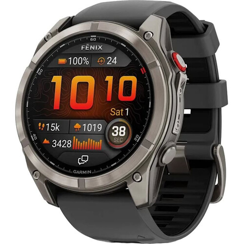 Смарт-часы Fēnix 8 Pro Amoled 51 mm Titanium with Graphite/Black, РАЗМЕР КОРПУСА: 51 мм, ВЕРСИЯ: Pro | Amoled, ЦВЕТ: Titanium with Graphite/Black