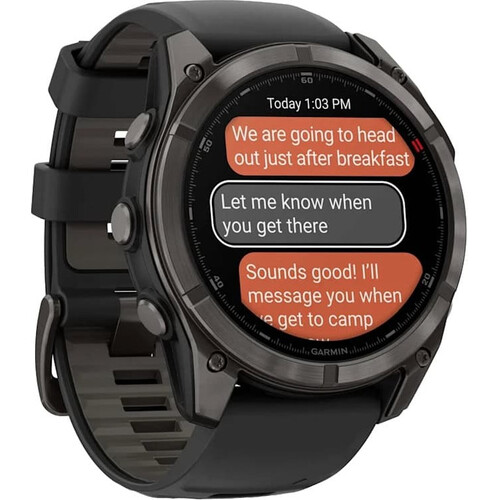 Смарт-часы Fēnix 8 Pro Amoled 47 mm Carbon Gray DLC Titanium with Black/Pebble Gray, РАЗМЕР КОРПУСА: 47 мм, ВЕРСИЯ: Pro | Amoled, ЦВЕТ: Carbon Gray DLC Titanium/Black/Pebble Gray, изображение 3