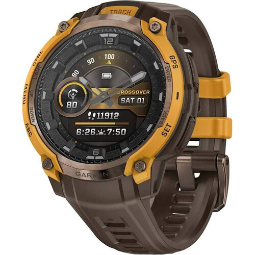 Смарт-часы Instinct Crossover Amoled Bronze/Sunburst, SOLAR (Версии с линзами для зарядки от солнечной батареи собирают солнечную энергию и продлевают срок службы батареи.): Нет, ВЕРСИЯ: Amoled, ЦВЕТ: Bronze/Sunburst