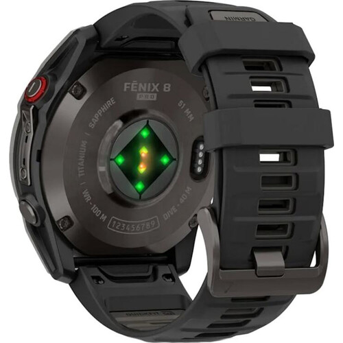 Смарт-часы Fēnix 8 Pro Amoled 47 mm Carbon Gray DLC Titanium with Black/Pebble Gray, РАЗМЕР КОРПУСА: 47 мм, ВЕРСИЯ: Pro | Amoled, ЦВЕТ: Carbon Gray DLC Titanium/Black/Pebble Gray, изображение 5