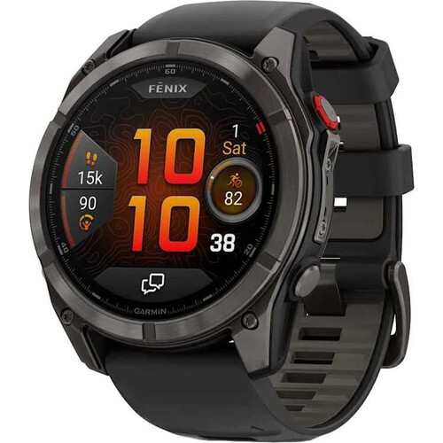 Смарт-часы Fēnix 8 Pro Amoled 47 mm Carbon Gray DLC Titanium with Black/Pebble Gray, РАЗМЕР КОРПУСА: 47 мм, ВЕРСИЯ: Pro | Amoled, ЦВЕТ: Carbon Gray DLC Titanium/Black/Pebble Gray