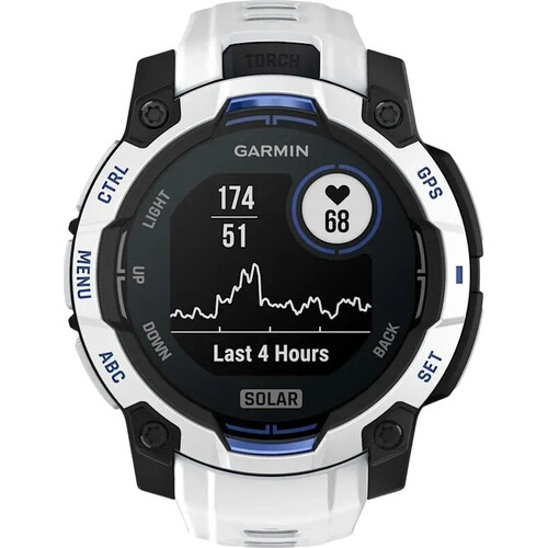 Смарт-часы Instinct 3 Solar 45 mm Whitestone/Bolt Blue, РАЗМЕР КОРПУСА: 45 мм, ВЕРСИЯ: Instinct 3 Solar, ЦВЕТ: Whitestone/Bolt Blue, изображение 2